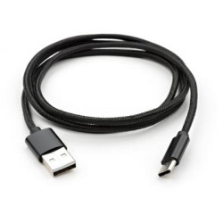 Дата кабель USB 2.0 AM to USB-C 1.0m nylon black Vinga (VCPDCTCNB1BK)