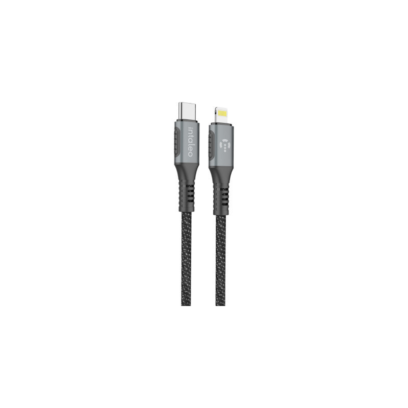 Дата кабель USB-C to Lightning 1.2m CBGPD30WTL1 30W grey Intaleo (1283126518089)