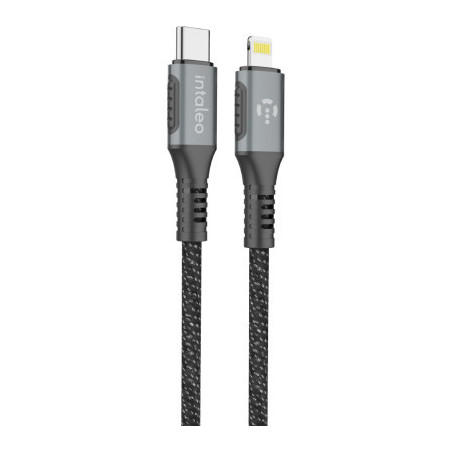 Дата кабель USB-C to Lightning 1.2m CBGPD30WTL1 30W grey Intaleo (1283126518089)