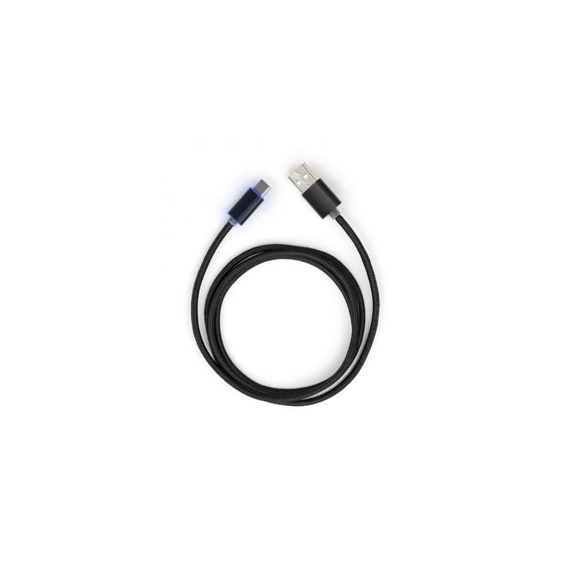 Дата кабель USB 2.0 AM to USB-C 1.0m LED black Vinga (VCPDCTCLED1BK)