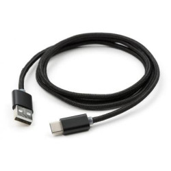 Дата кабель USB 2.0 AM to USB-C 1.0m LED black Vinga (VCPDCTCLED1BK)