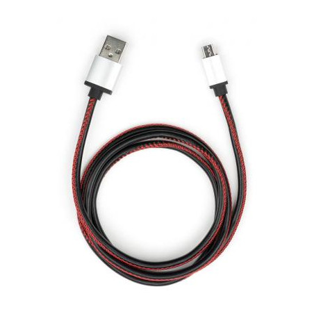 Дата кабель USB 2.0 AM to Micro 5P 1m pu leather black Vinga (VCPDCMLS1BK)