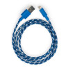 Дата кабель USB 2.0 AM to USB-C 1.0m 2color nylon blue Vinga (VCPDCTCNB31B)