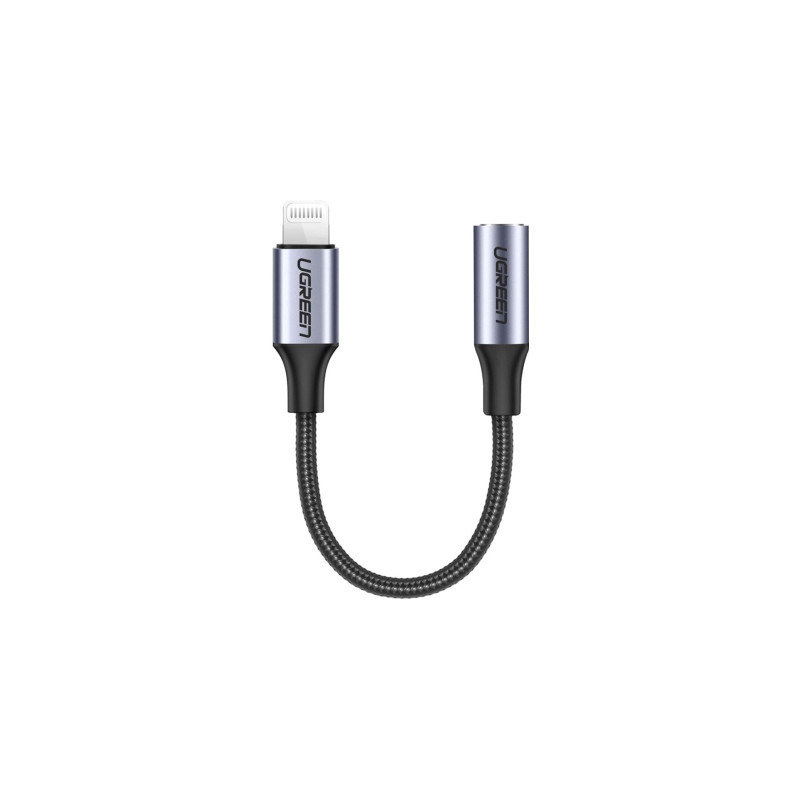 Перехідник Lightning to 3.5mm 10cm Headphone Jack Adapter Model US211 gray Ugreen (30756)