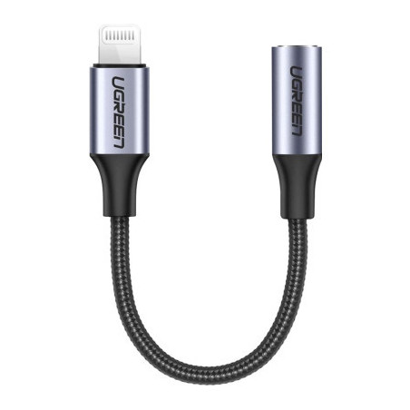 Перехідник Lightning to 3.5mm 10cm Headphone Jack Adapter Model US211 gray Ugreen (30756)