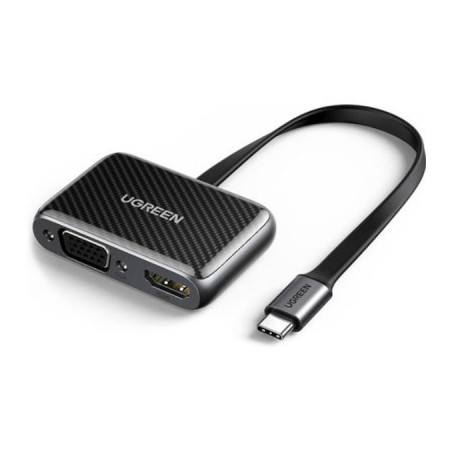 Перехідник USB2.0 to HDMI+VGA (HDMI 1.4b 3D/4K*2K30Hz+VGA 1080P60Hz CM303) black Ugreen (70549)