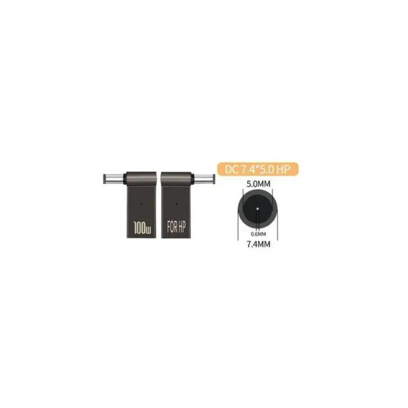 Адаптер PD 100W USB Type-C Female to DC Male Jack 7.4x5.0 mm HP ST-Lab (PD100W-7.4x5.0mm-HP)
