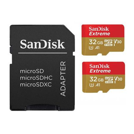 Карта пам'яті SanDisk 32GB microSD class 10 UHS-I U3 V30 A1 Extreme (SDSQXAF-032G-GN6AT)