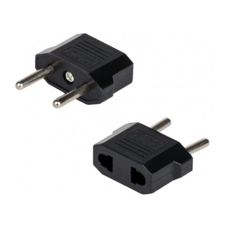 Перехідник Atcom UK/US-розетка - Евро-вилка, черный (14345)