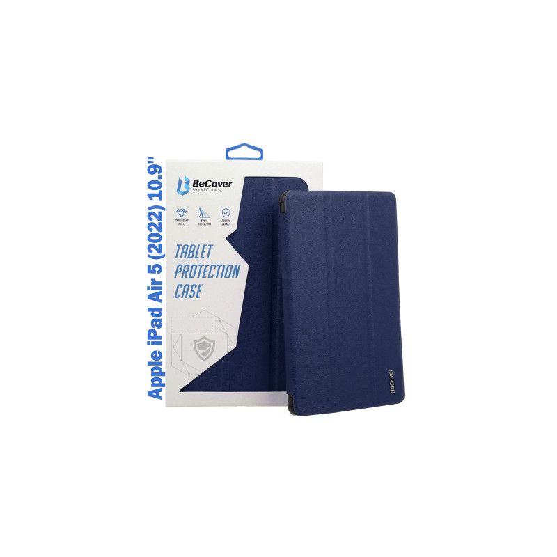 Чохол до планшета BeCover Tri Fold Soft TPU mount Apple Pencil Apple iPad Air 5 (2022) 10.9" Deep Blue (708454)
