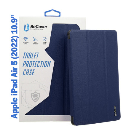 Чохол до планшета BeCover Tri Fold Soft TPU mount Apple Pencil Apple iPad Air 5 (2022) 10.9" Deep Blue (708454)