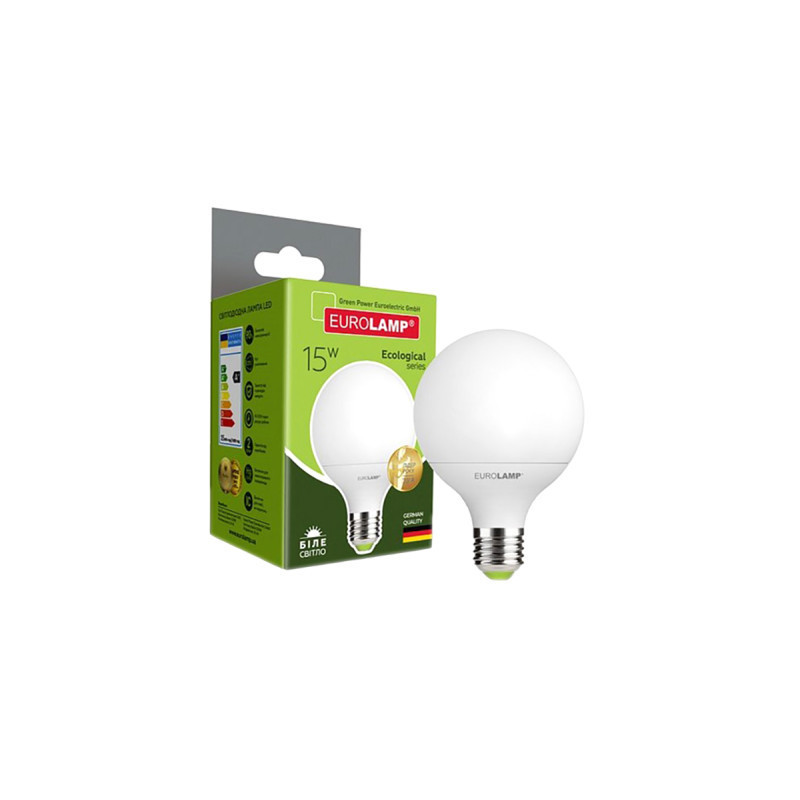 Лампочка Eurolamp LED G95 15W E27 4000K 220V (LED-G95-15274(P))
