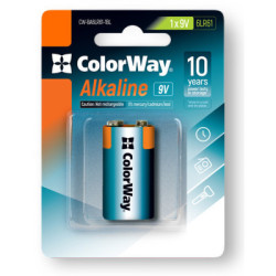 Батарейка ColorWay Крона 6LR61 9V Alkaline Power * 1 (CW-BA6LR61-1BL)