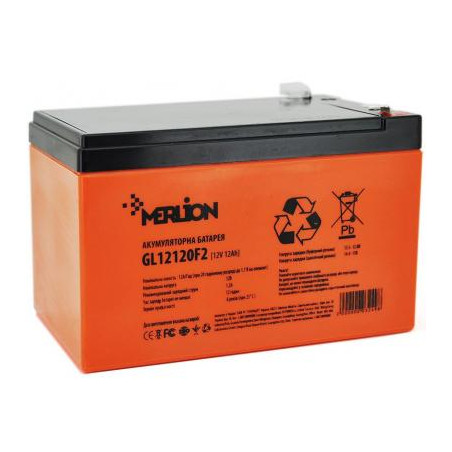 Батарея до ДБЖ Merlion 12V-12Ah GEL (GL12120F2 GEL)