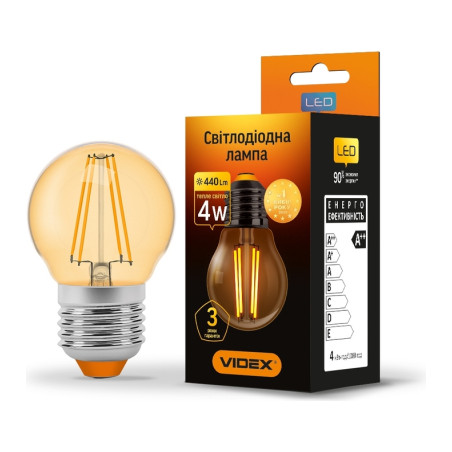 Лампочка Videx LED Filament G45FA 4W E27 2200K бронза (VL-G45FA-04272)