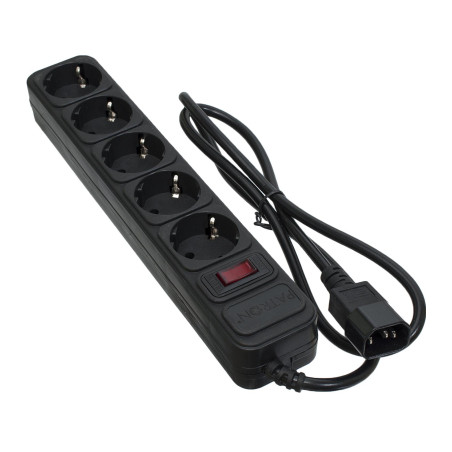 Мережевий фільтр живлення Patron 1 m3*1mm2 (SP-1053U) 5 розеток BLACK (EXT-PN-SP-1053U)