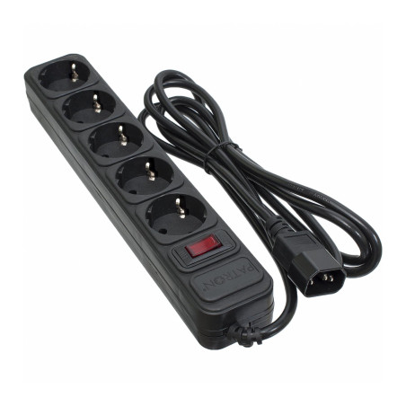 Мережевий фільтр живлення Patron 2 m3*1mm2 (SP-1055U) 5 розеток BLACK (EXT-PN-SP-1055U)
