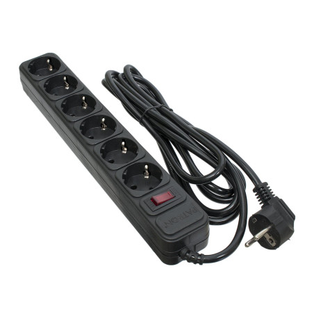 Мережевий фільтр живлення Patron 3.0 m3*1mm2 (SP-1063) 6 розеток BLACK (EXT-PN-SP-1063)
