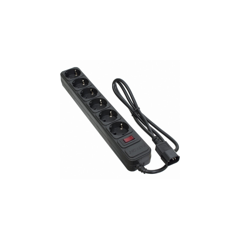 Мережевий фільтр живлення Patron 1 m3*1mm2 (SP-1063U) 6 розеток BLACK (EXT-PN-SP-1063U)