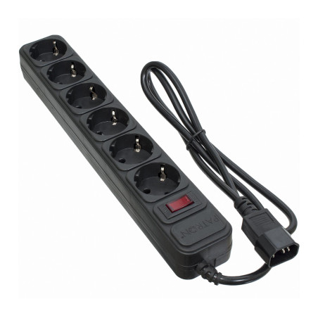 Мережевий фільтр живлення Patron 1 m3*1mm2 (SP-1063U) 6 розеток BLACK (EXT-PN-SP-1063U)