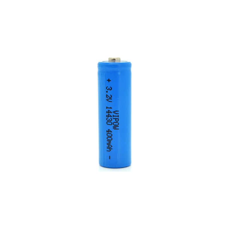 Акумулятор 14430 LiFePO4 (size 3/4AA), 400mAh, 3.2V, TipTop, blue Vipow (IFR14430-400mAhTT / 25540)