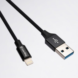 Дата кабель USB 2.0 AM to Lightning 1.0m black ColorWay (CW-CBUL004-BK)