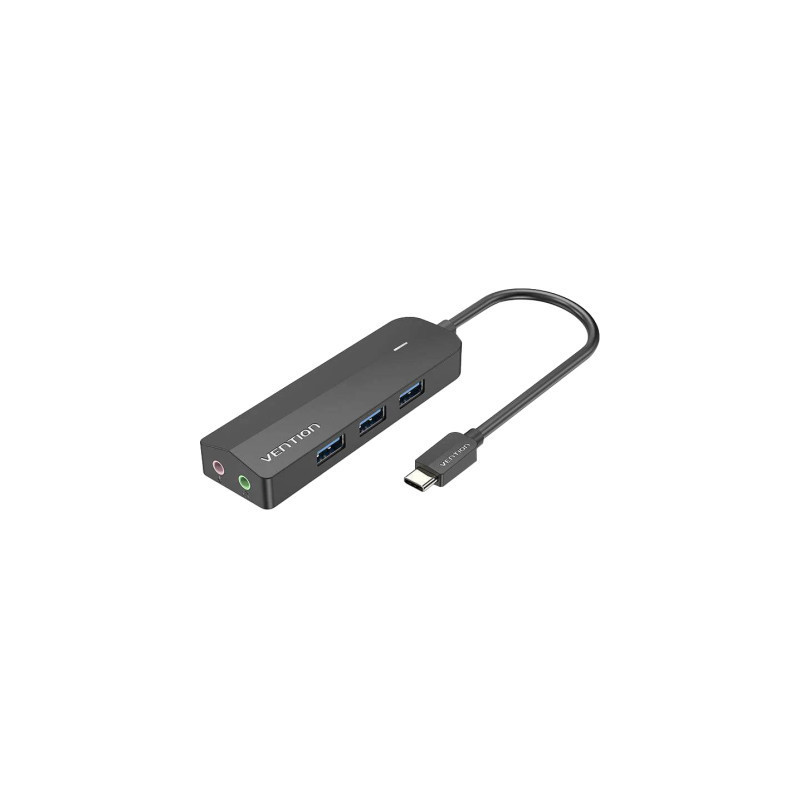 Концентратор Vention USB 3.1 Type-C to 3xUSB 3.0+MicroUSB+3.5mm Sound Adapter black (TGQBB)