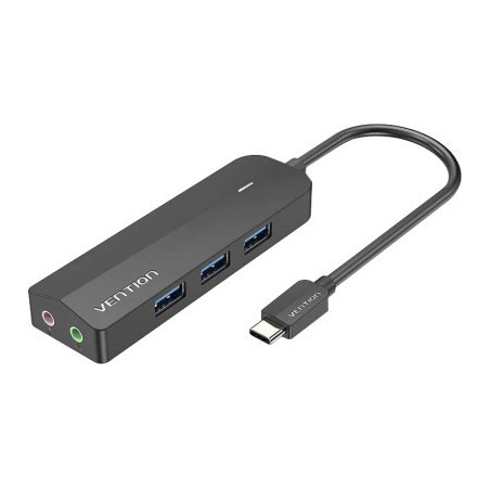 Концентратор Vention USB 3.1 Type-C to 3xUSB 3.0+MicroUSB+3.5mm Sound Adapter black (TGQBB)