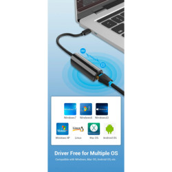 Перехідник USB-C to RJ45 Ethernet 100Mbps Vention (CFABB)