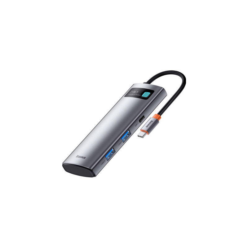 Порт-реплікатор Baseus 7-in-1 Metal Gleam Series Type-C to HDMI+USB+SD/TF Docking Station (WKWG020113)