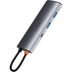 Порт-реплікатор Baseus 7-in-1 Metal Gleam Series Type-C to HDMI+USB+SD/TF Docking Station (WKWG020113)