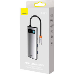 Порт-реплікатор Baseus 7-in-1 Metal Gleam Series Type-C to HDMI+USB+SD/TF Docking Station (WKWG020113)