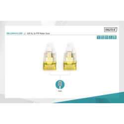 Патч-корд 15м, CAT 6a S-FTP, AWG 26/7, Cu, LSZH, grey Digitus (DK-1644-A-150)