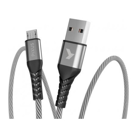 Дата кабель USB 2.0 AM to Micro 5P 1.0m Flex Gray Pixus (4897058531145)
