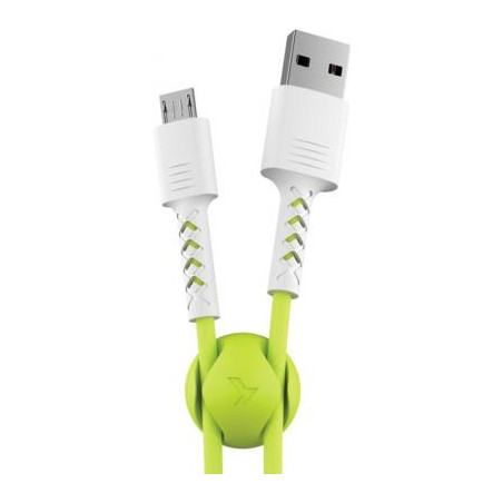 Дата кабель USB 2.0 AM to Micro 5P 1.0m Soft white/lime Pixus (4897058531176)