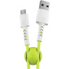 Дата кабель USB 2.0 AM to Micro 5P 1.0m Soft white/lime Pixus (4897058531176)