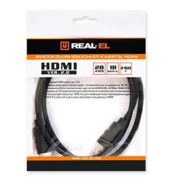 Кабель мультимедійний HDMI M to HDMI M 4.0m black REAL-EL (EL123500019)