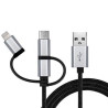 Дата кабель USB 2.0 AM to Lightning + Micro 5P + USB-C 1.0m black REAL-EL (EL123500035)