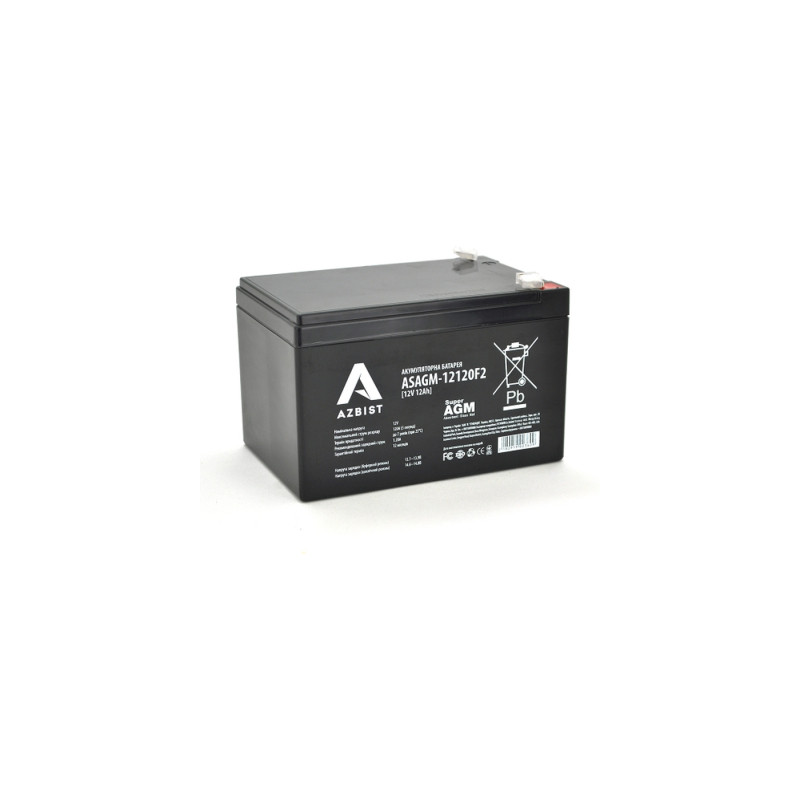 Батарея до ДБЖ AZBIST 12V 12 Ah Super AGM (ASAGM-12120F2)