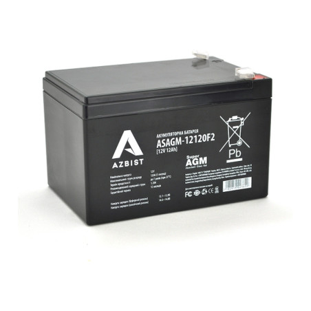 Батарея до ДБЖ AZBIST 12V 12 Ah Super AGM (ASAGM-12120F2)