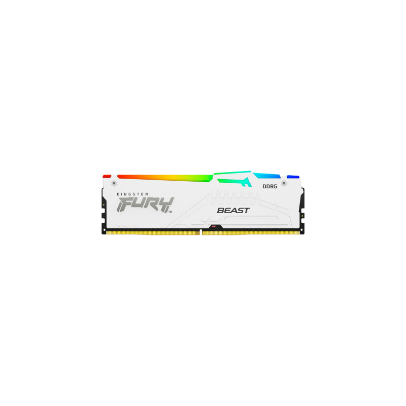 Модуль пам'яті для комп'ютера DDR5 16GB 5600 MHz FURY Beast White RGB Kingston Fury (ex.HyperX) (KF556C40BWA-16)