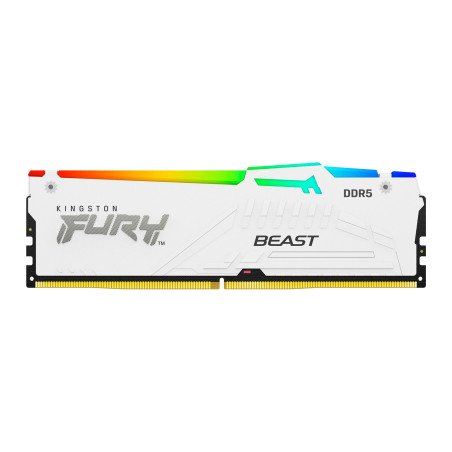 Модуль пам'яті для комп'ютера DDR5 16GB 5600 MHz FURY Beast White RGB Kingston Fury (ex.HyperX) (KF556C40BWA-16)