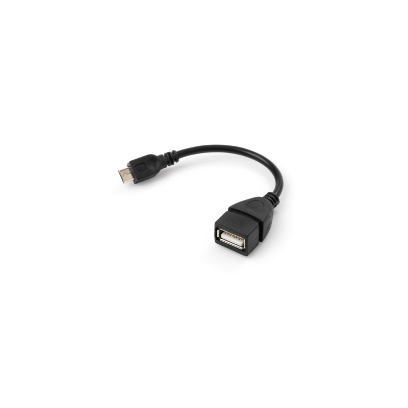 Перехідник OTG USB 2.0 AF to Micro 5P 0.15m Vinga (VCPDCOTGMBK)