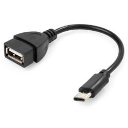 Перехідник OTG USB 2.0 AF to USB-C 0.1m Vinga (VCPDCOTGTCBK)
