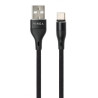 Дата кабель USB 2.0 AM to USB-C 1.0m cylindric nylon back Vinga (VCPDCTCCANB1BK)