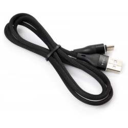 Дата кабель USB 2.0 AM to USB-C 1.0m cylindric nylon back Vinga (VCPDCTCCANB1BK)