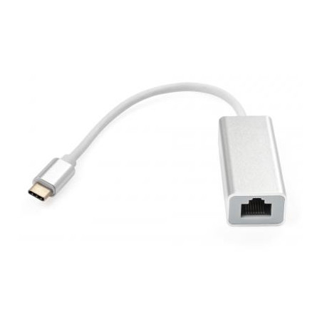 Перехідник USB-C to RJ45 Ethernet 1000Mbps aluminium Vinga (VCPATC2GBLNS)