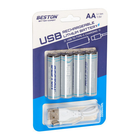 Акумулятор Beston AA USB Type-C 1460mAh 1.5V Li-ion * 4 (2AC-60/AA620265)