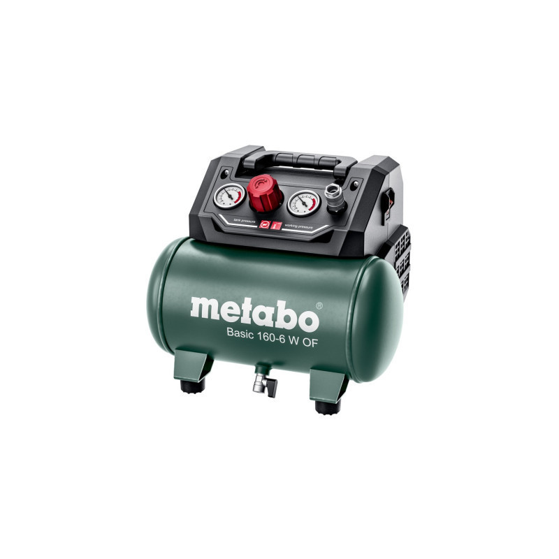 Компресор Metabo BASIC 160-6 W OF безолійний, 900Вт, 6л, 160л/хв, 8бар (601501000)