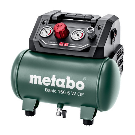 Компресор Metabo BASIC 160-6 W OF безолійний, 900Вт, 6л, 160л/хв, 8бар (601501000)